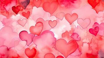 Romantic Pink Watercolor Background for Valentines Day or Wedding photo