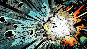 Dynamic Comic Book Layout with Explosive Power Effects photo