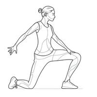 Graceful Yoga Poses of a Sporty Woman in a HandDrawn Single Line Art photo