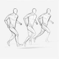 Three Runners in Continuous Line Drawing Style photo