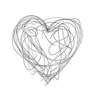 Minimalist OneLine Drawing of Heart Shape photo