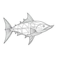 Graceful Shark Swimming in the Ocean  Simple Line Art Illustration photo