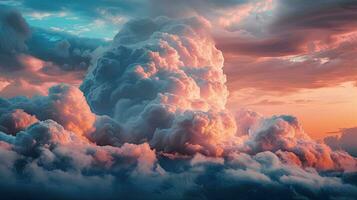 soñador algodón caramelo nubes en el cielo foto