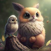 Adorable Animal Illustration for Childrens Books and Educational Materials photo