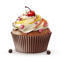 Delicious Cupcake Isolated on White Background photo