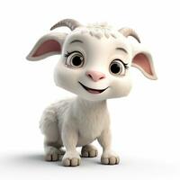 Happy Baby Goat with Adorable Smile in Pixar Style photo