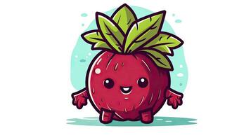 Adorable Cartoon Beet Character for Your Healthy Lifestyle Designs photo