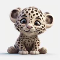 Adorable Baby Jaguar with a PixarStyle Smile and Big Eyes photo