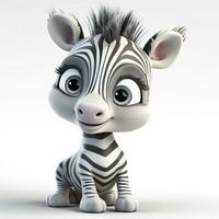 Adorable Baby Zebra with a PixarStyle Smile in UltraRealistic 3D Render Perfect for Childrens photo