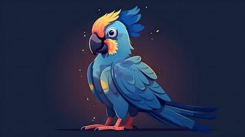 Colorful Macaw in Playful Cartoon Stance photo