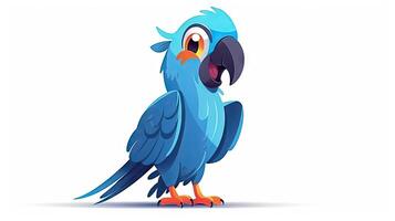 Colorful Cartoon Macaw in Playful Stance for Invitations and Posters Generative AI photo