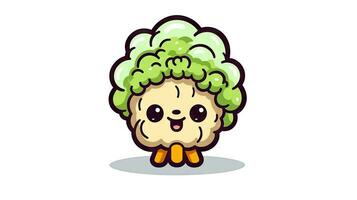 Adorable Cartoon Cauliflower Character with a Happy Smile photo