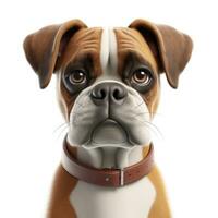 Adorable Boxer Dog with a PixarStyle Smile and Big Eyes photo