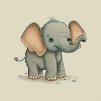 Adorable Baby Elephant with a Naive Expression photo