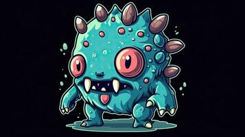 Adorable Virus Monster Illustration for Health and Medical Concepts photo