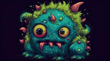 Adorable Virus Monster Illustration for Your Next Project photo