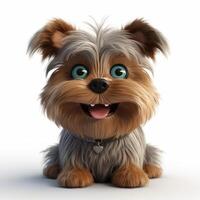 Adorable Yorkshire Terrier with a Big Smile in Pixar Style photo