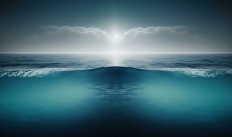 calma y sereno azul Oceano como un suave etéreo soñador antecedentes foto