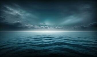 Tranquil Blue Ocean as a Soft Ethereal Dreamy Background photo