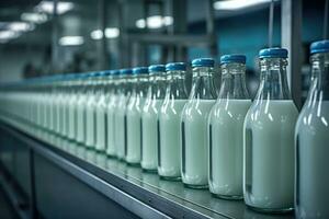 Efficient Dairy Production Line with Glass Bottling and HighResolution Milk photo