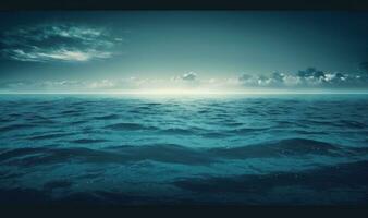 Calm and Serene Blue Ocean as a Soft Ethereal Dreamy Background photo