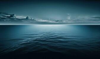 Tranquil Blue Ocean as a Soft Ethereal Dreamy Background photo