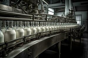 Efficient Dairy Plant Production Line with Glass Bottling for HighQuality Milk photo