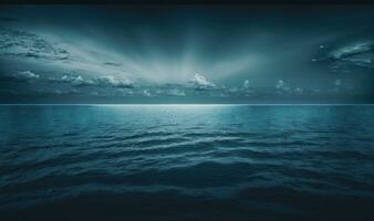 Tranquil Blue Ocean as a Soft Ethereal Dreamy Background photo