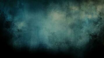 Antique Paper Texture with Dark Blue Mist and Cracks for Horror Background photo