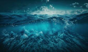 Ethereal Deep Blue Sea Water Texture for Professional Design photo