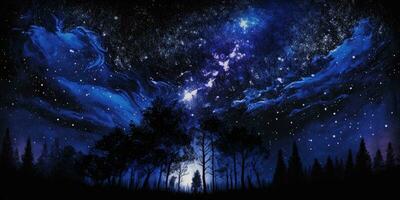 Starry Night Sky with Deep Indigo Hue photo