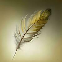 Soft Delicate Yellow Bird Feather photo