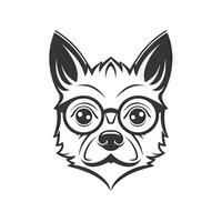 Canine Chic A Dog with Eyelashes and Eyeglasses in a Minimal Graphic Style photo