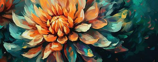 Vibrant Colorfield Flower Painting in Digital Art Style photo