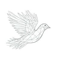continuo línea dibujo de un volador paloma un símbolo de paz y libertad foto