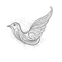 Continuous Line Drawing of a Flying Dove  Symbol of Peace and Freedom photo