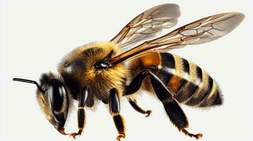 Buzzing Bee in Flight on Transparent Background photo