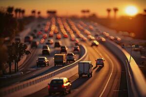 Sunset Traffic on the Freeway photo