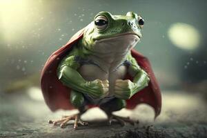 Frog as a Superhero Saving the Day photo