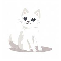 Fluffy Feline A Simple Illustration of a Cute Cat Sitting Upright photo