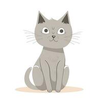 Fluffy Cat Sitting Upright A Simple Illustration photo