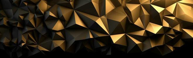 Golden Geometric Polygonal Background for Web Design Generative AI photo