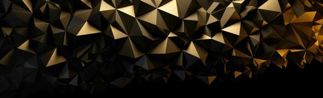 Golden Geometric Polygonal Background with Dark Foreboding Feel photo