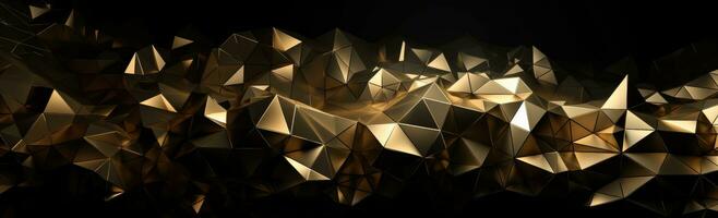 Golden Geometric Polygonal Background with Dark Foreboding Feel photo