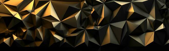 Golden Geometric Polygonal Background with Dark Foreboding Feel photo