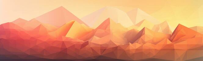 Pastel Gradient Geometric Polygonal Mountains with Sun Wallpaper photo