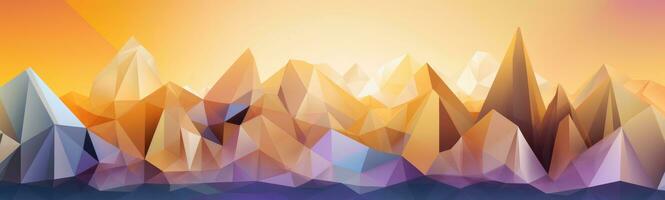 Pastel Gradient Geometric Mountain Range with Sun photo