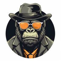 Gorilla Gangster with a Smile Streetwear Outfit and Sunglasses photo