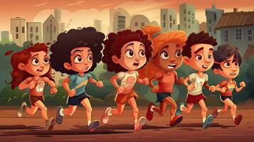 Cartoon Runners in Action photo