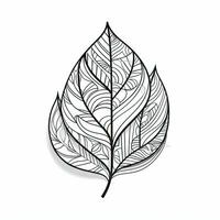 Minimalist HandDrawn Leaf Icon Illustration with Single Line Doodle Concept photo